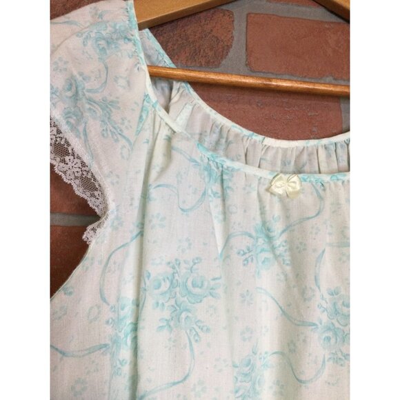 Vintage Dreamcoats Women's Nightgown Housecoat Set Floral Print Lace Detail Sz M - Picture 5 of 16